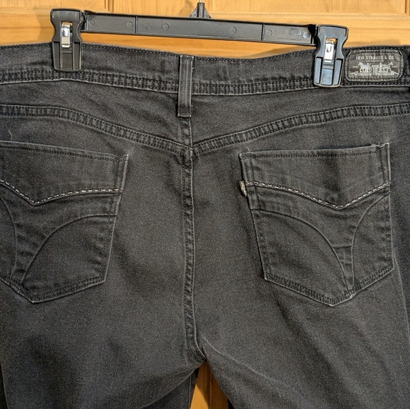 Levis Jeans 505 Straight Leg Womens Size 16 Black Stretch Denim (Fits 36x28) - Picture 4 of 8